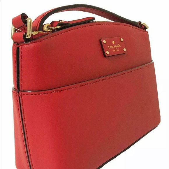 🇺🇸 Kate Spade Red Dome Crossbody Leather NEW Grove Street Purse Millie - Picture 2 of 6
